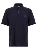 Brunello Cucinelli Cotton Piquet Polo Shirt — Navy