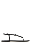 Jil Sander Knotted Thong Leather Sandal — Black