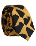 Dolce & Gabbana Black and Yellow Geometric Jacquard Necktie — Black