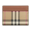 Burberry Checked Canvas Card Case — Beige