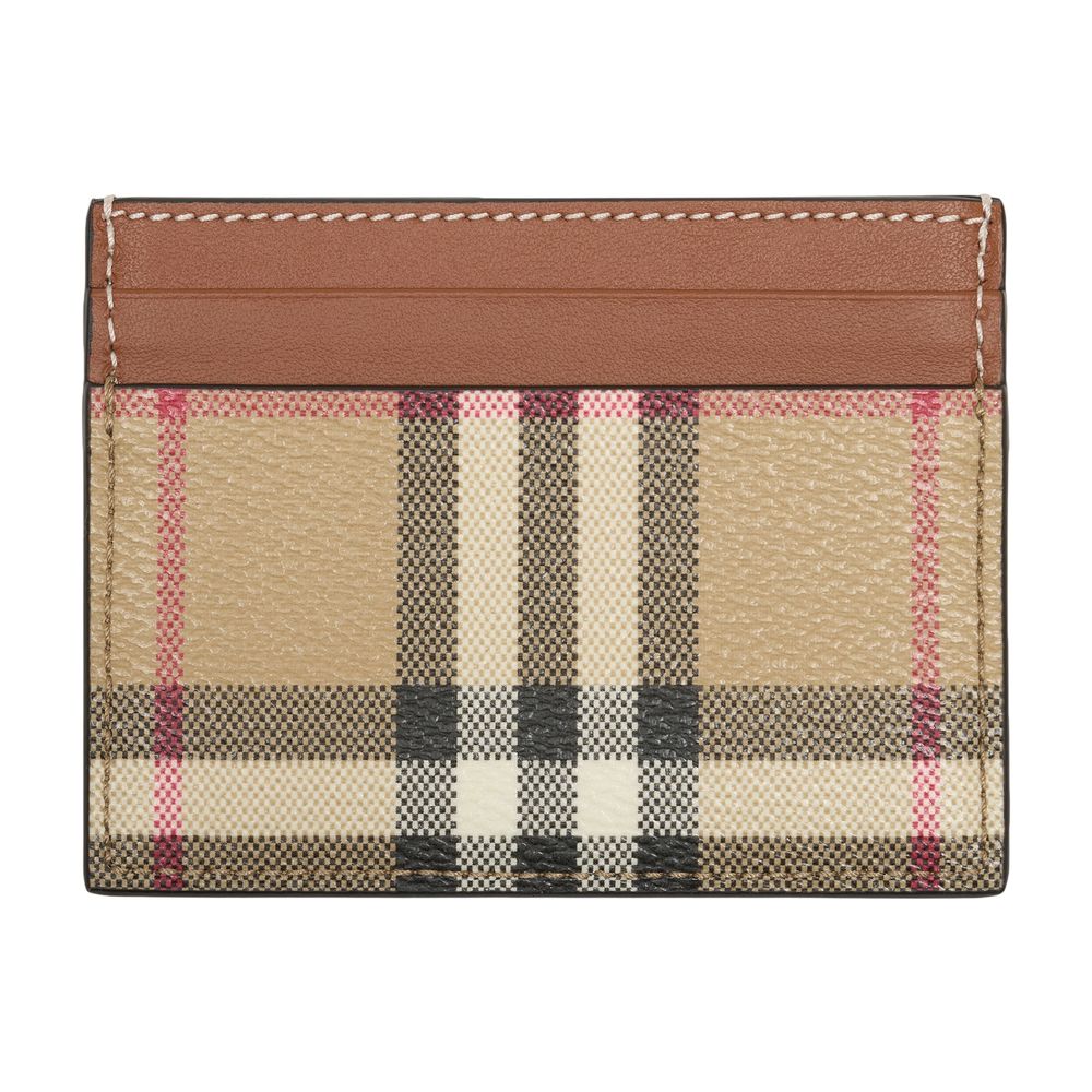 Burberry Checked Canvas Card Case — Beige