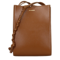 Jil Sander Braided Strap Leather Crossbody Bag — Brown