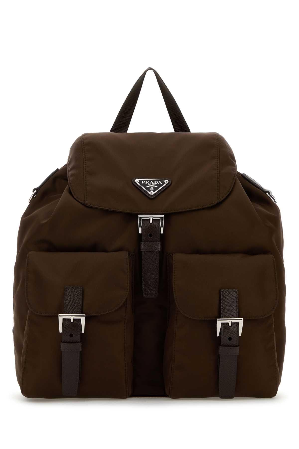 Prada Padded Nylon Backpack — Brown