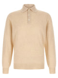 Brunello Cucinelli Cashmere Polo Polo Shirt — Beige