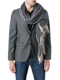 Brunello Cucinelli Frayed Linen Scarf — grey