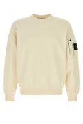 Stone Island Logo Patch Cotton Sweatshirt — Ivory