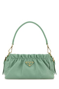 Prada Gathered Nappa Leather Shoulder Bag — Green