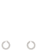 Amina Muaddi Whicrysilbase Earrings — Silver