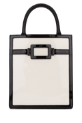 Roger Vivier Vernis and Nappa Leather Top Handle Bag — Black