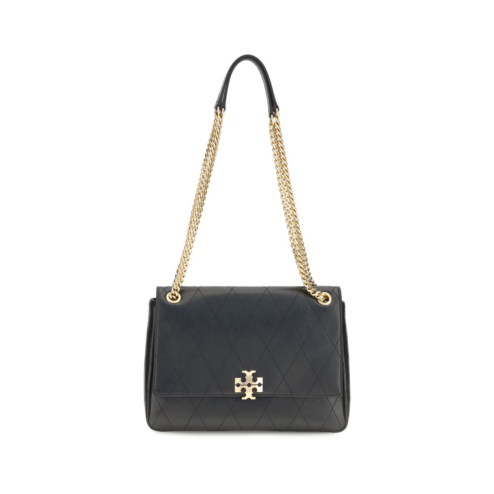 Tory Burch Quilted Calf Leather Shoulder Bag — Black