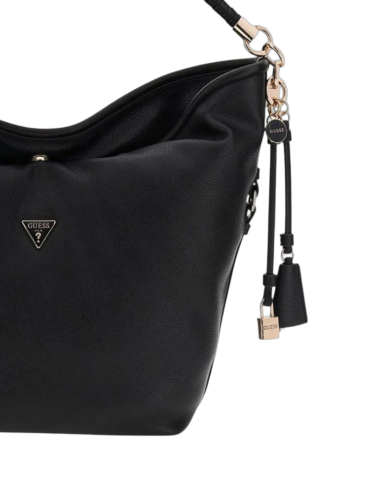 Guess Polyurethane Hobo Bag — Black