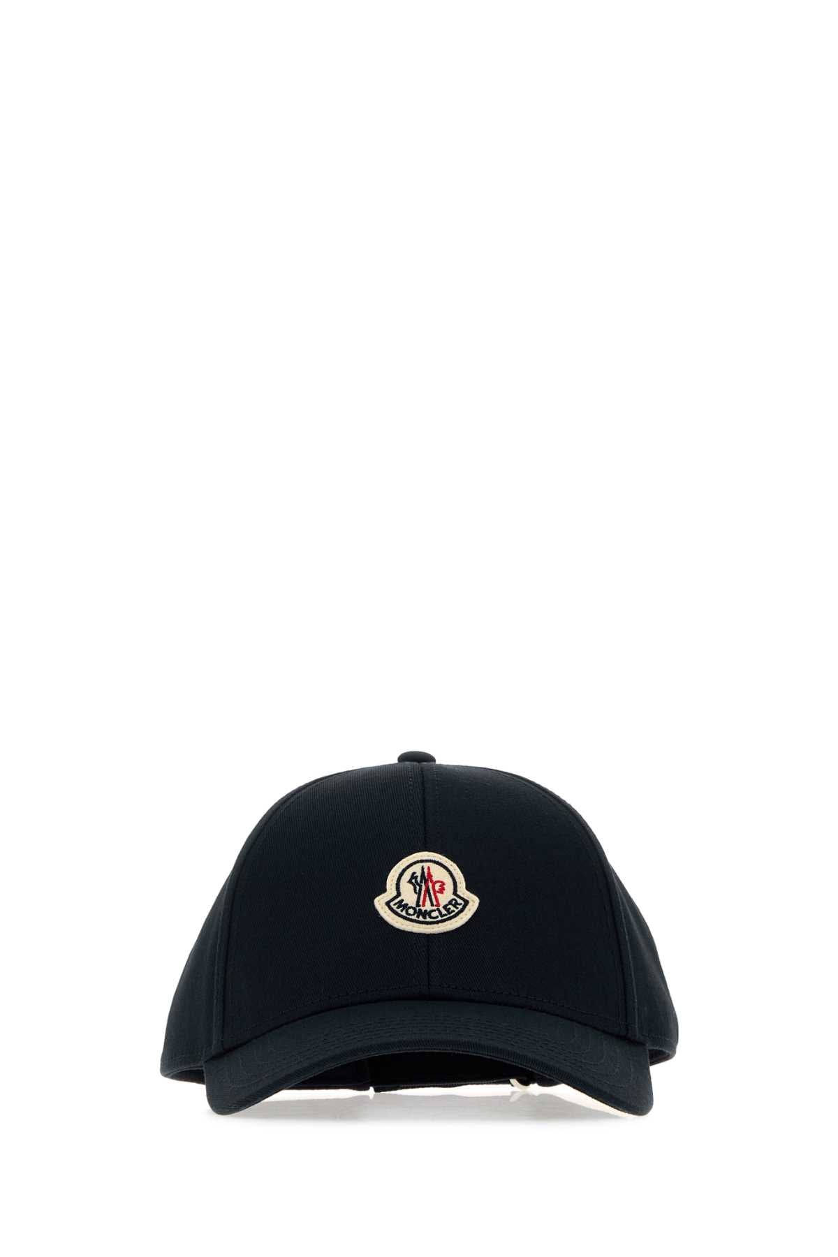 Moncler BASEBALL Logo-Embroidered Cotton Baseball Cap — Black