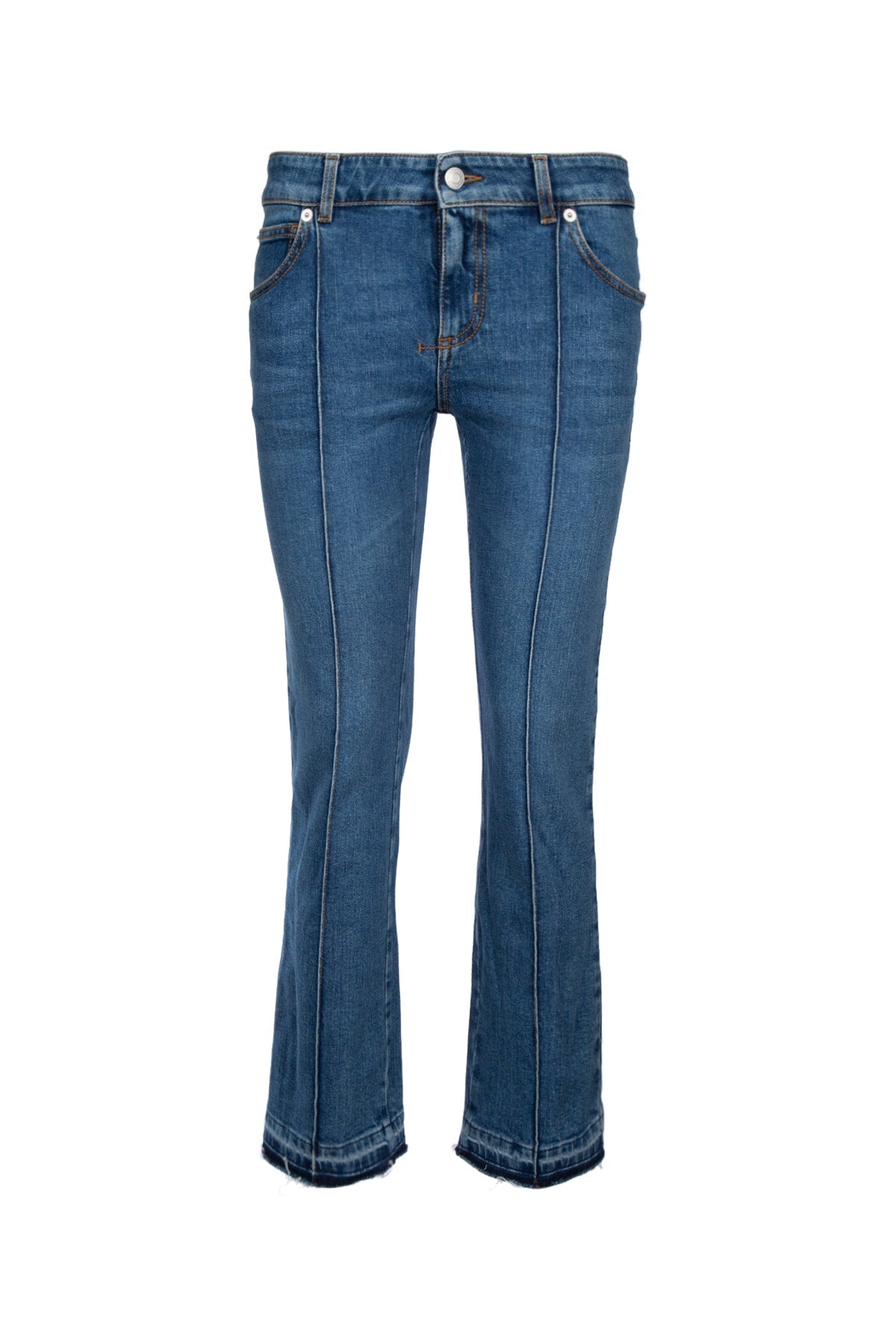 Alexander McQueen Cotton Flared Jeans — Blue
