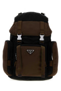 Prada Two-Tone Re-Nylon Backpack — Brown