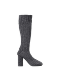 Bottega Veneta Knitted Wool Ribbed Boot — Gray