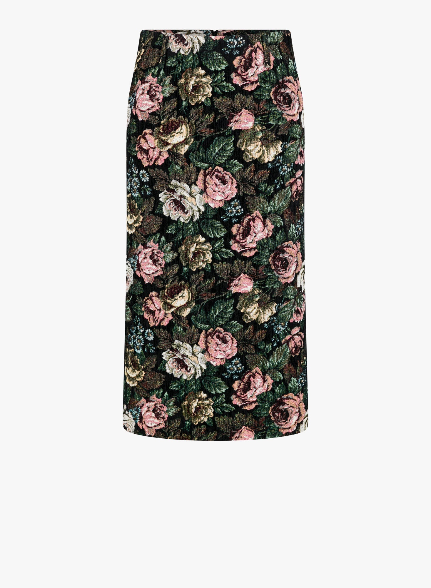 Dries Van Noten Floral Jacquard Skirt — Black