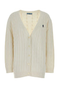 Prada Cable-Knit Cotton Cardigan — White