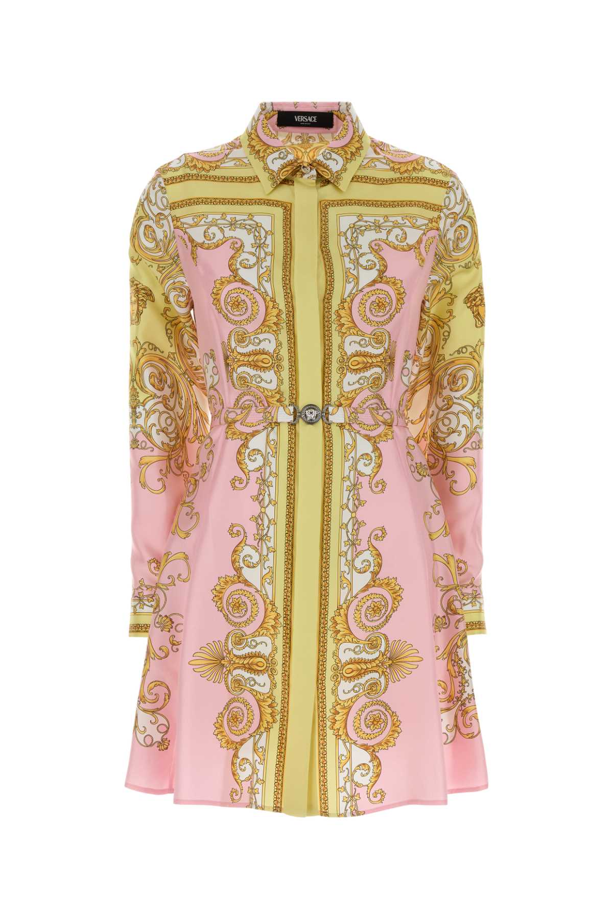 Versace Silk Shirt Dress — Pink
