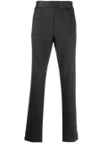 Ferragamo Virgin Wool-Linen Blend Trousers — Gray