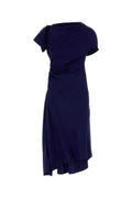 Victoria Beckham Wrap Silhouette Dress — Navy