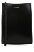Jil Sander Braided-Strap Calf Leather Clutch — Black