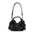 Ganni Nylon Bow-Embellished Mini Hobo Bag — Black