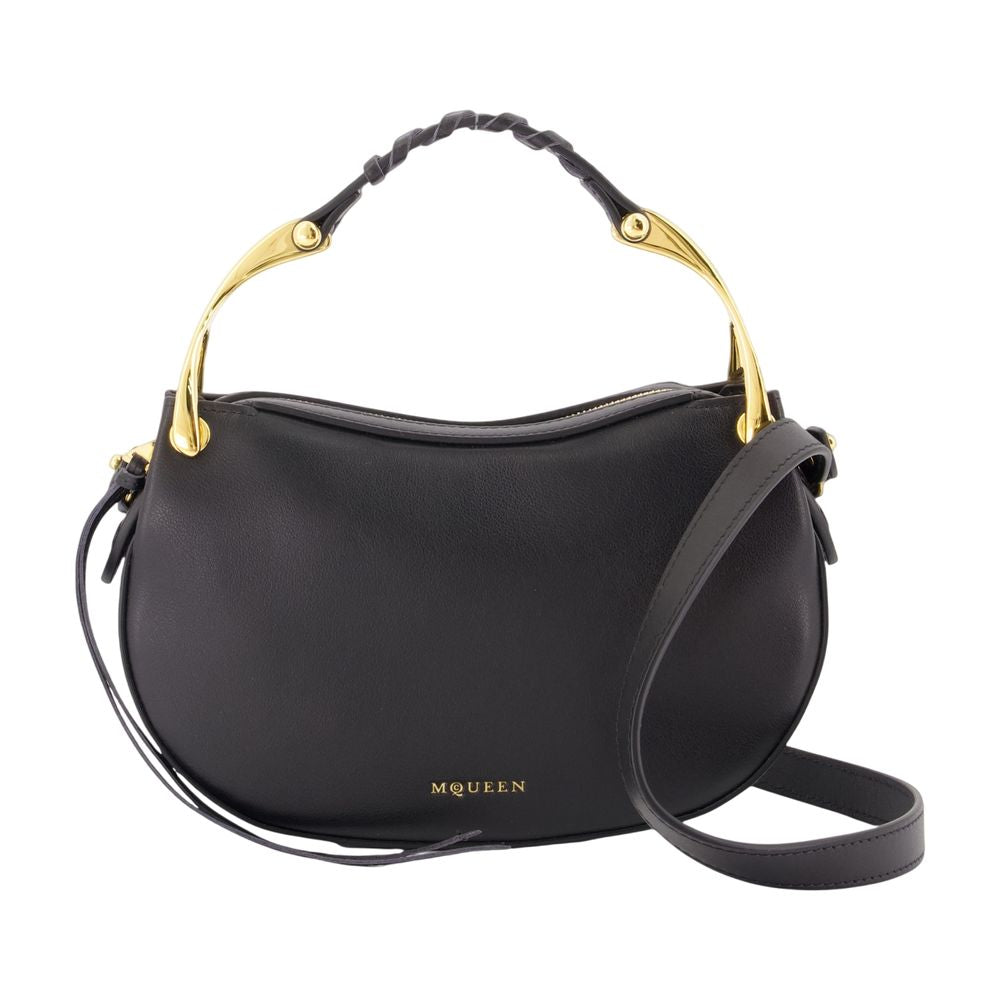 Alexander McQueen Wishbone Crossbody Bag — Black