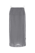 Carven Cotton Exterior with Silk Lining Skirt — Gray