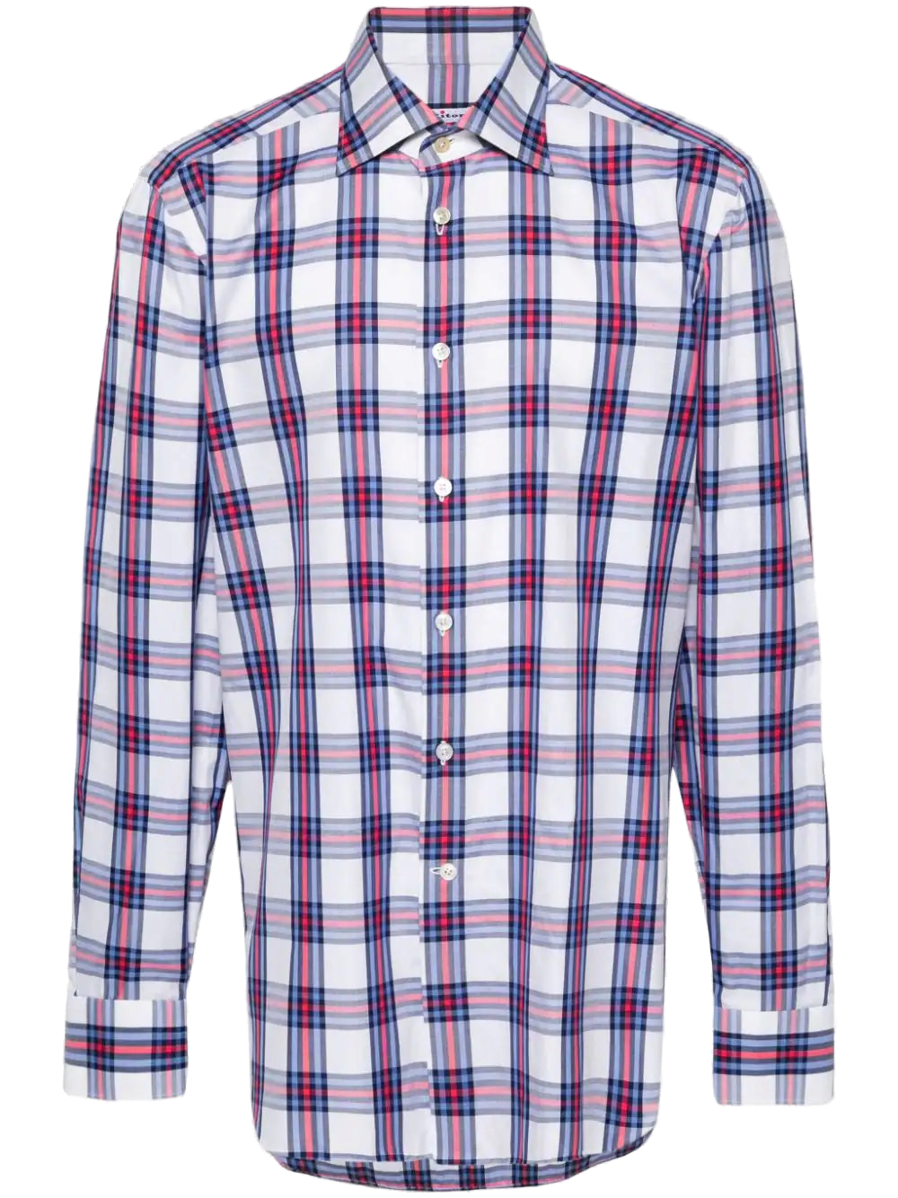 Kiton Checked Cotton Shirt — White