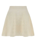 Balmain Quilted Viscose Skirt — Beige