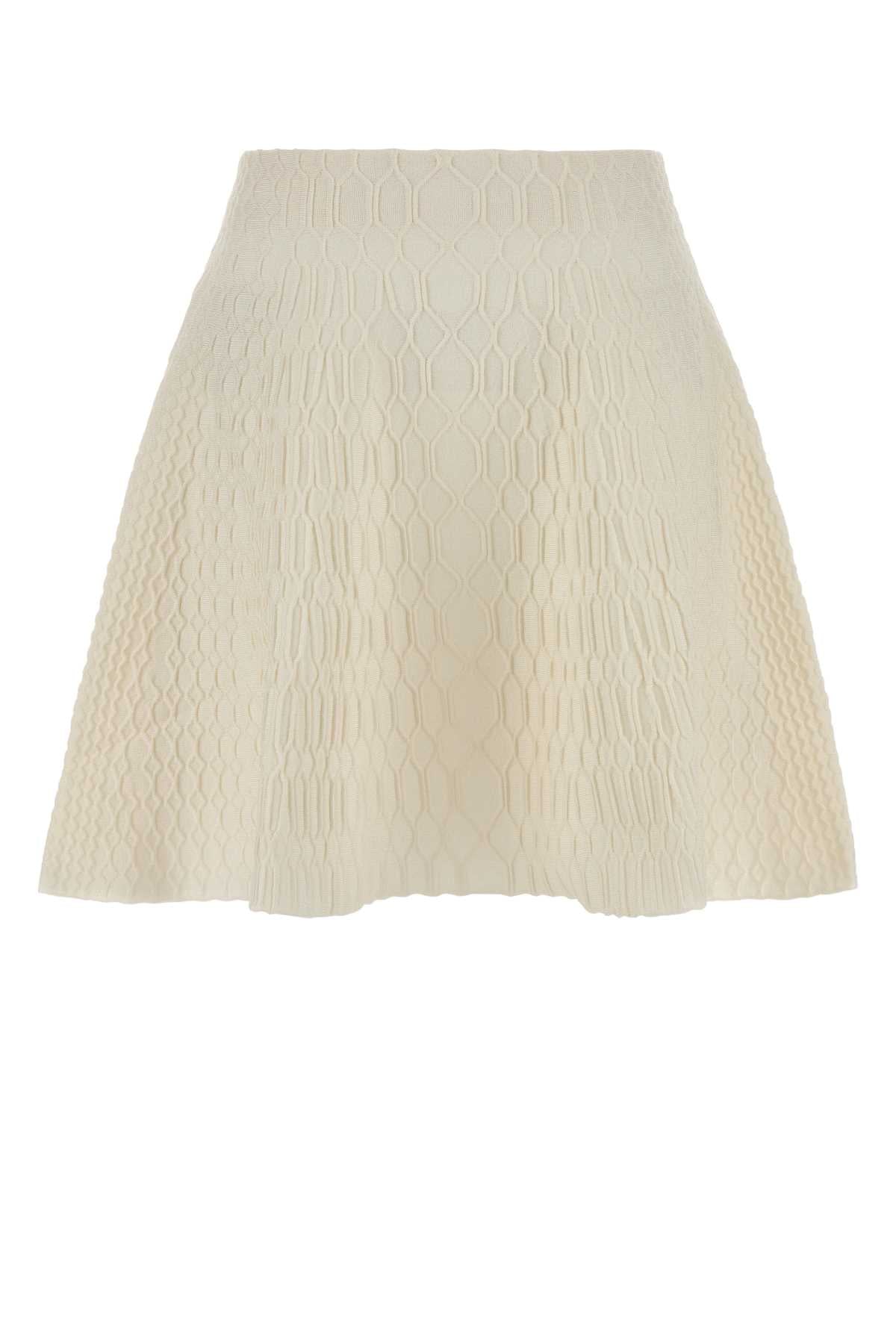 Balmain Quilted Viscose Skirt — Beige