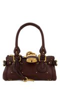 Chloé Antiqued Gold Hardware Top Handle Bag — Brown