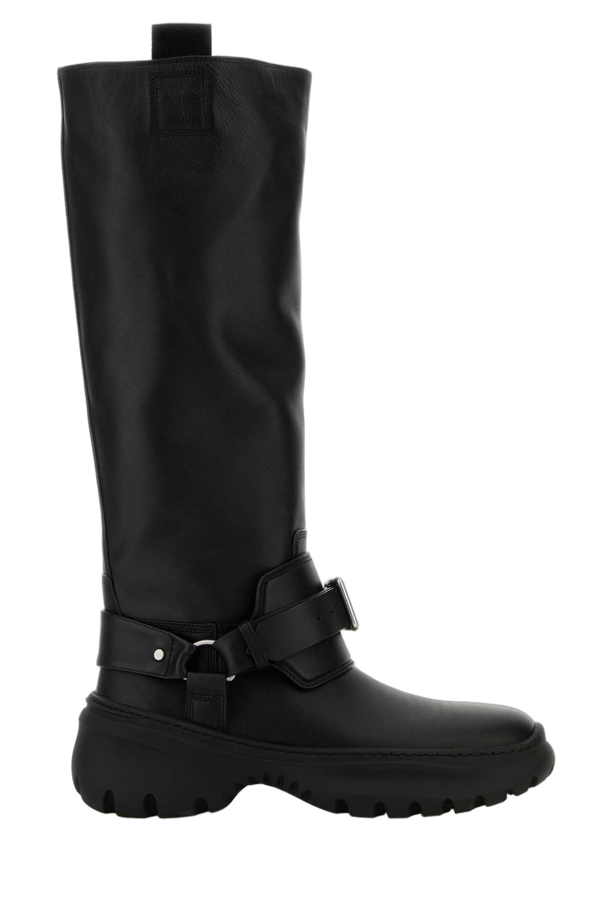 Burberry Leather Harness Boot — Black