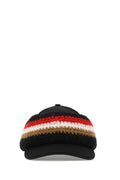 Burberry 8052498 Knit-Striped Baseball Cap — Black