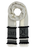 Alexander McQueen Chevron Patterned Knit Scarf — Ivory