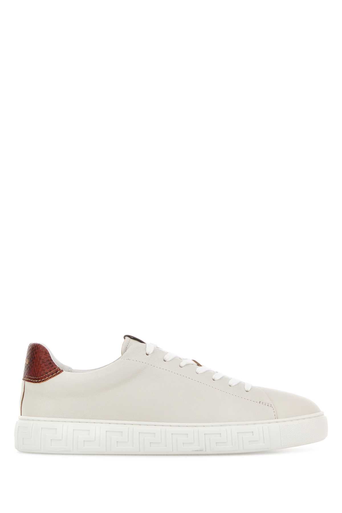 Versace Greek Key Sole Sneaker — White
