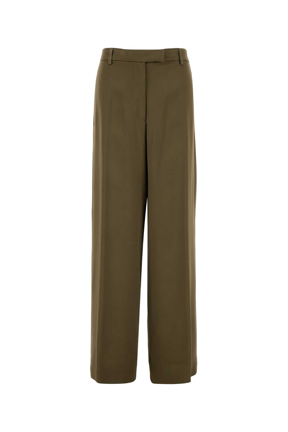 Dries Van Noten Acetate-Viscose Trousers — Khaki