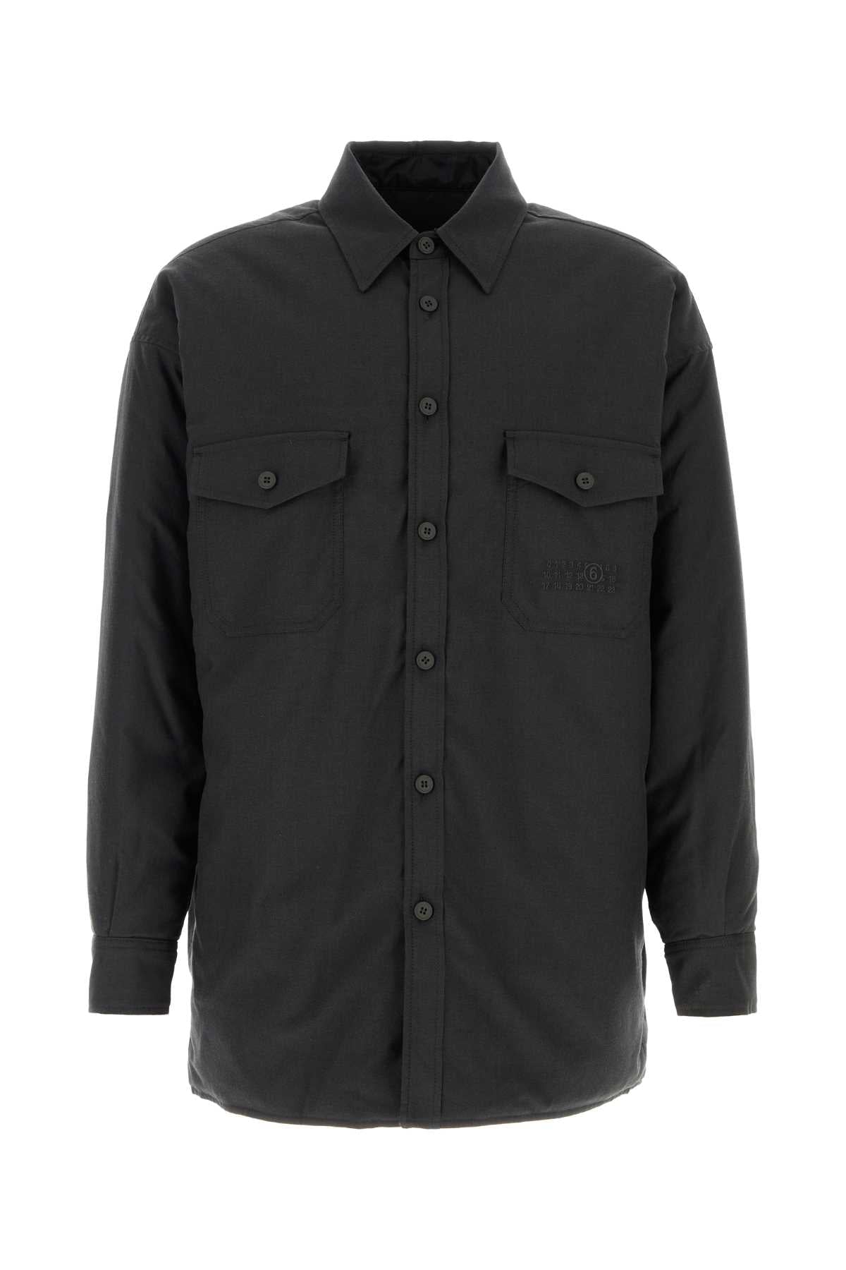 MM6 Maison Margiela Reversible Cotton-Wool Shirt — Gray