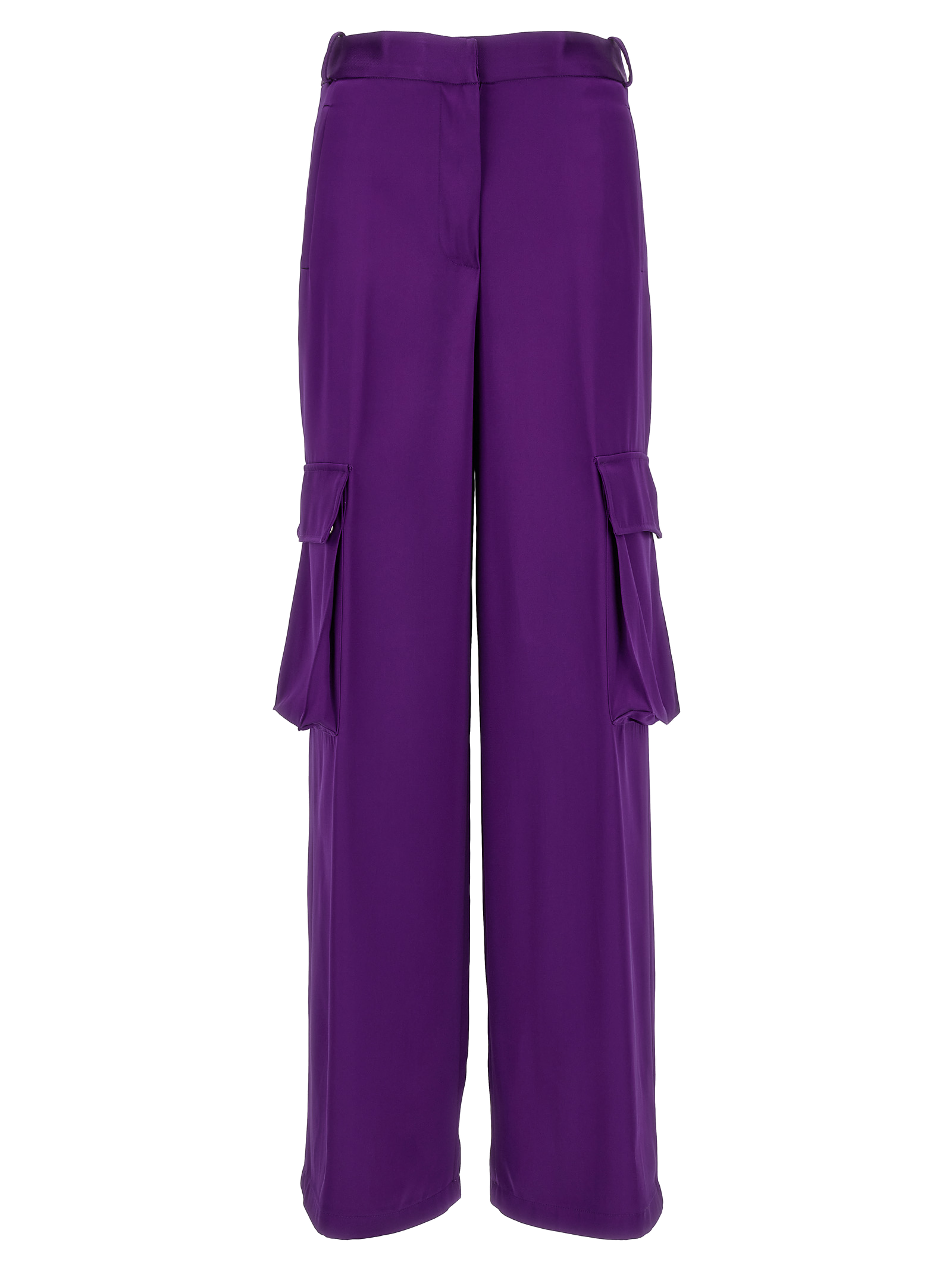 Versace Satin Viscose Cargo Pants — Purple
