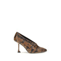 Proenza Schouler Python-Print Calf Leather Pump — Brown