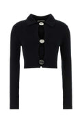 Jil Sander Virgin Wool Ribbed Cropped Sweater — Black