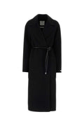 Sportmax Virgin Wool Wrap Coat — Black