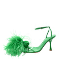 Bottega Veneta Feather-Embellished Heel — Green