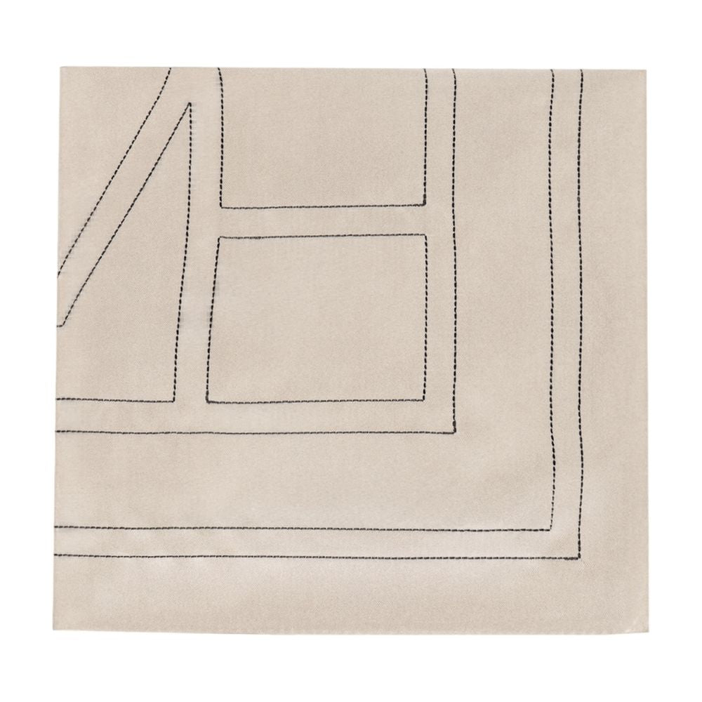 Toteme Embroidered Silk Scarf — Beige