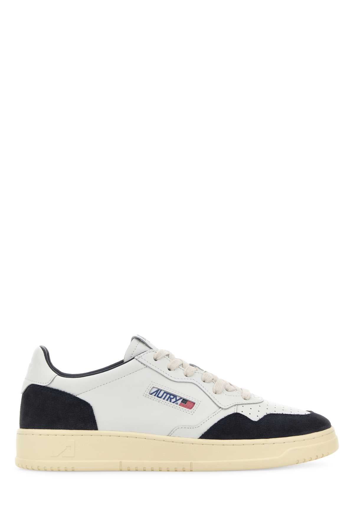 Autry Leather & Suede Low-Top Sneakers — White