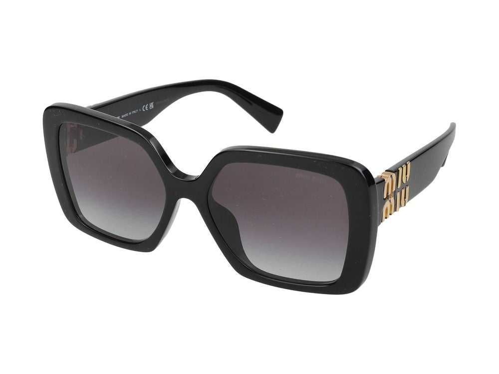 Miu Miu 0MU Oversized Square Acetate Sunglasses — Black