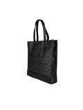 Coach Signature Monogram Calf Leather Tote Bag — Gray