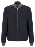 Brunello Cucinelli Cashmere Bomber Jacket — Navy