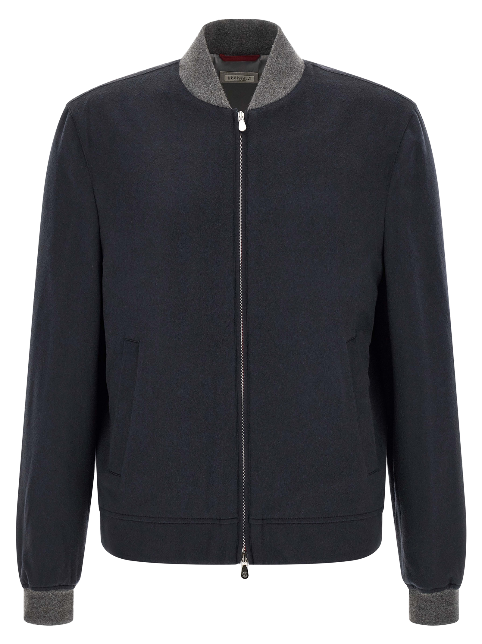 Brunello Cucinelli Cashmere Bomber Jacket — Navy
