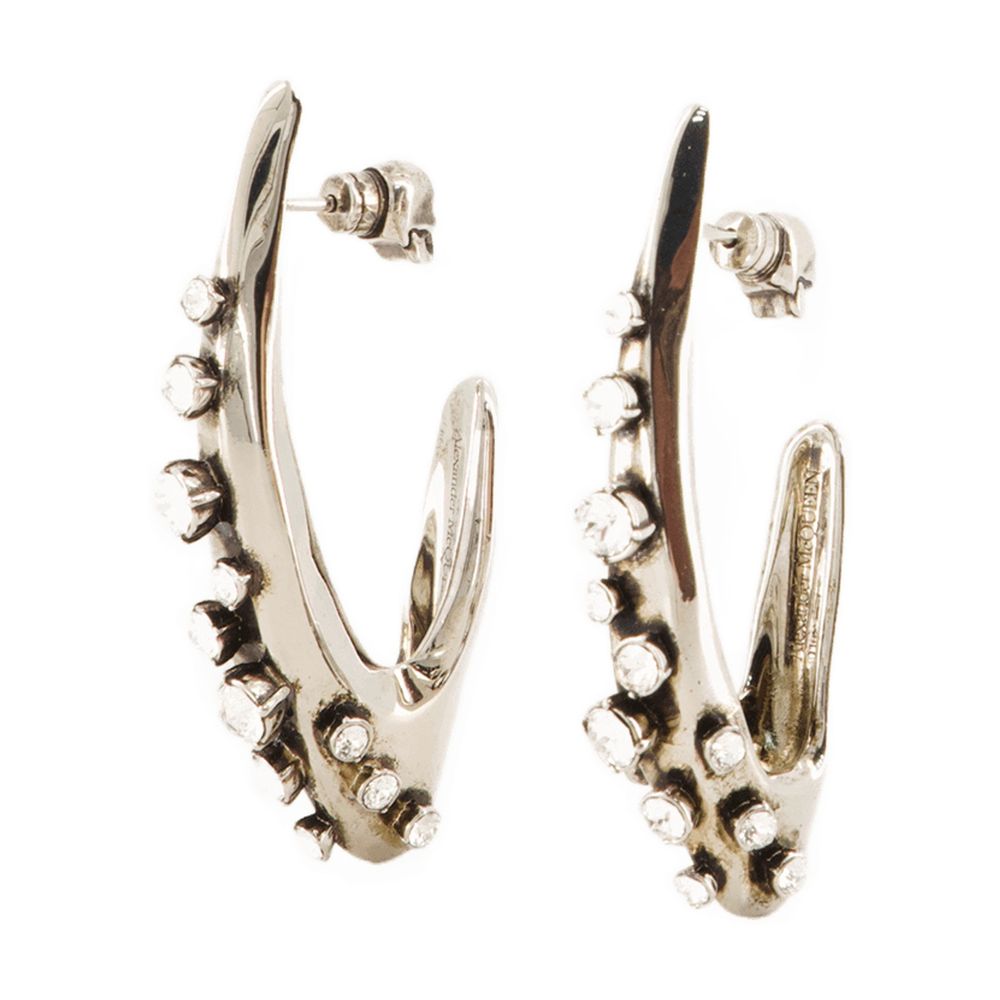 Alexander McQueen Pavé Crystal Earrings — Silver